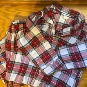 Pottery Barn kids red plaid Christmas pajamas